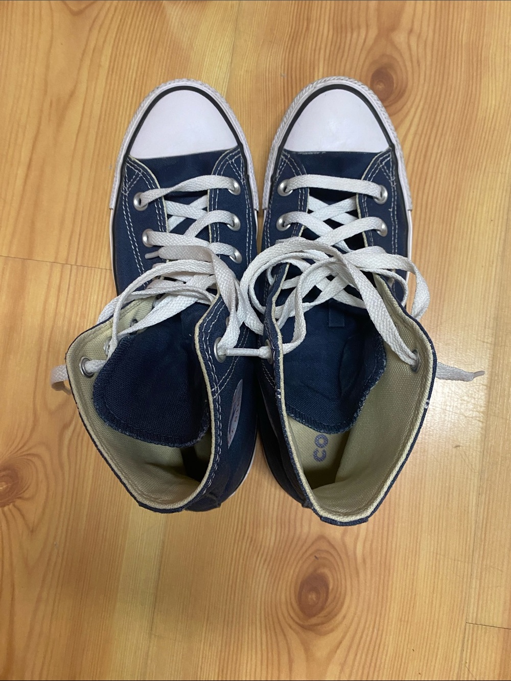 Converse All Star Navy Blue High Tops (W8, M6) - Picture 4 of 8